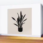 Black & White Plants / Snake Plant Wall Mural Gallery Image 2