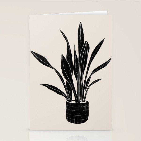 Black & White Plants / Snake Plant Stationery Card Gallery Image 2