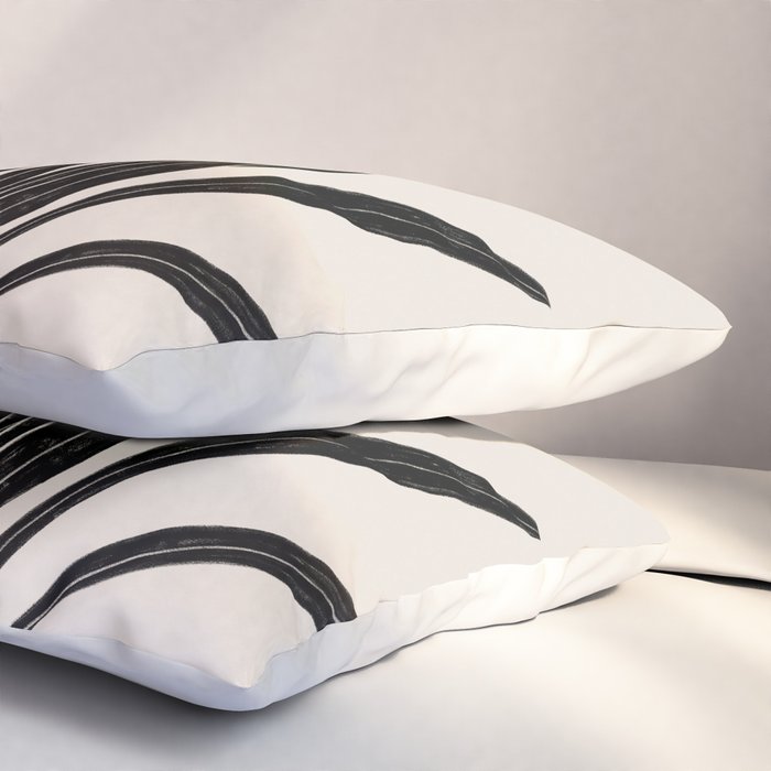 Black & White Plants / Snake Plant Pillow Sham Gallery Image 3