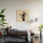 Black & White Plants / Snake Plant Wood Wall Art Gallery Image 2