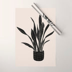 Black & White Plants / Snake Plant Wrapping Paper Gallery Image 1