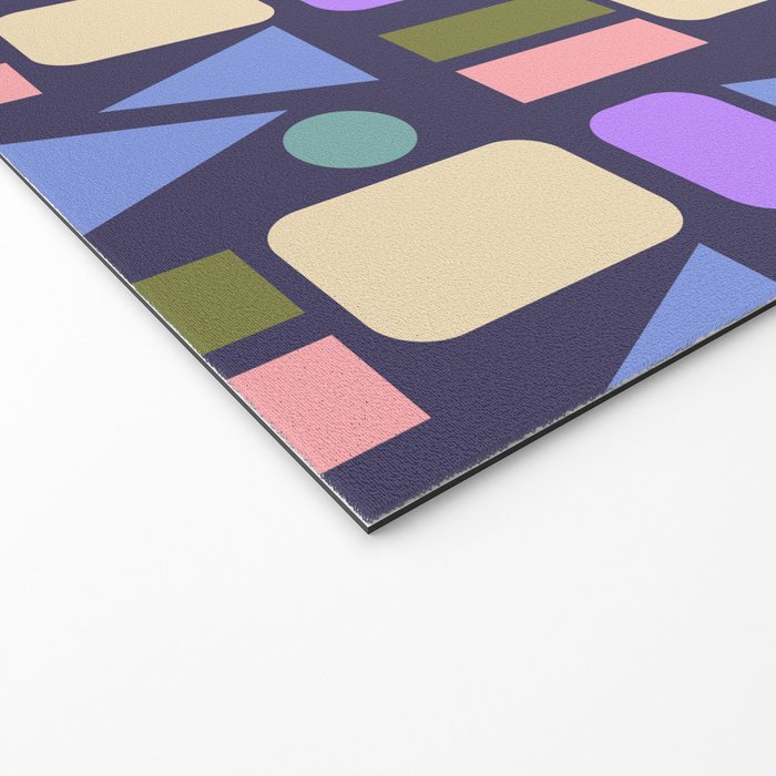 Mid-century Geometric Color Fun - Dark Blue Welcome Mat Gallery Image 2