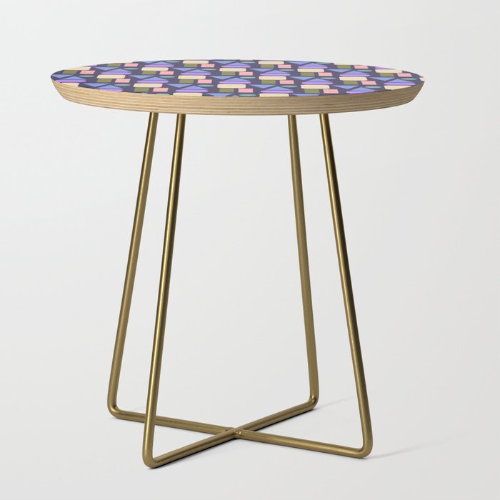 Mid-century Geometric Color Fun - Dark Blue Side Table Gallery Image 1