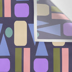 Mid-century Geometric Color Fun - Dark Blue Wall Tapestry Gallery Image 3