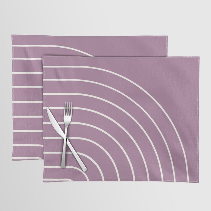 Minimal Arch XXXI Lilac Purple Modern Geometric Lines Placemat Gallery Image 1
