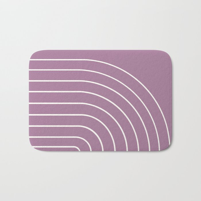 Minimal Arch XXXI Lilac Purple Modern Geometric Lines Bath Mat Gallery Image 1