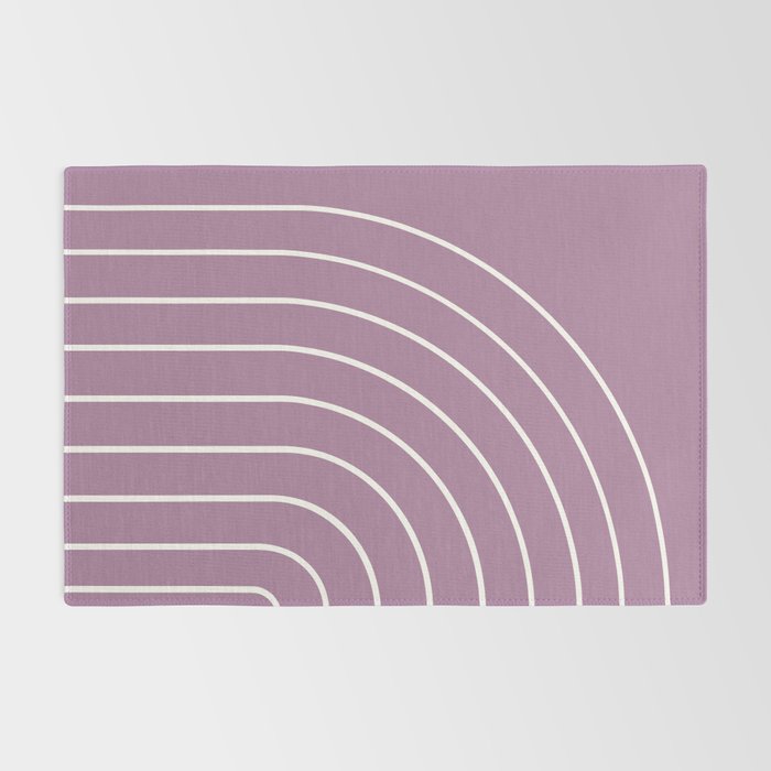 Minimal Arch XXXI Lilac Purple Modern Geometric Lines Rug Gallery Image 2
