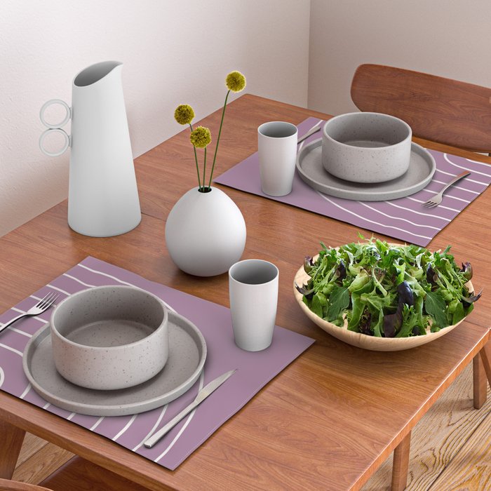 Minimal Arch XXXI Lilac Purple Modern Geometric Lines Placemat Gallery Image 2