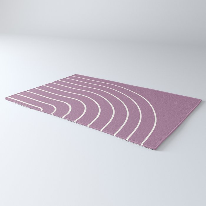 Minimal Arch XXXI Lilac Purple Modern Geometric Lines Rug Gallery Image 3