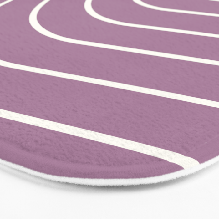 Minimal Arch XXXI Lilac Purple Modern Geometric Lines Bath Mat Gallery Image 3