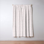 Rustic scallop floral block print - soft blush baby pink pattern Window Curtain Gallery Image 3