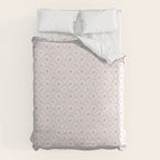 Rustic scallop floral block print - soft blush baby pink pattern Duvet Cover Gallery Image 6