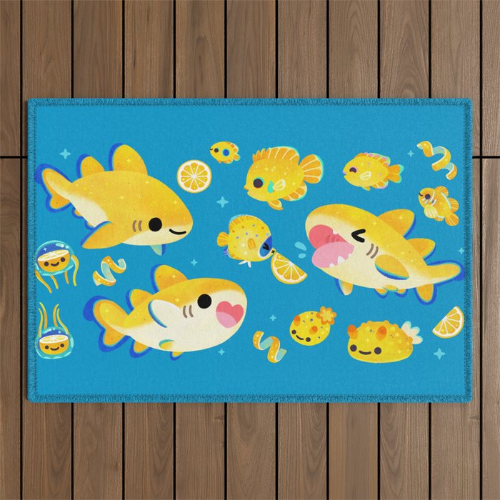 Lemon shark and friends  Outdoor Rug Gallery Image 1
