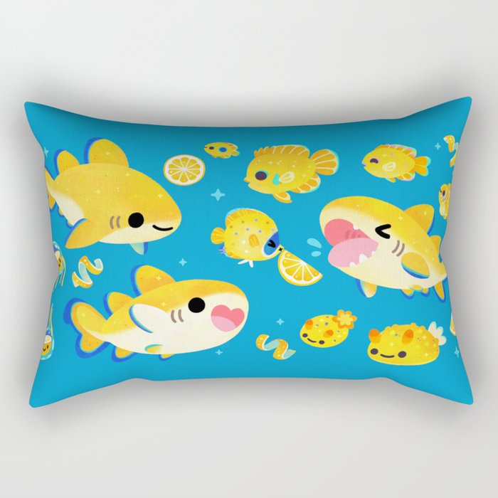 Lemon shark and friends  Rectangular Pillow Gallery Image 1