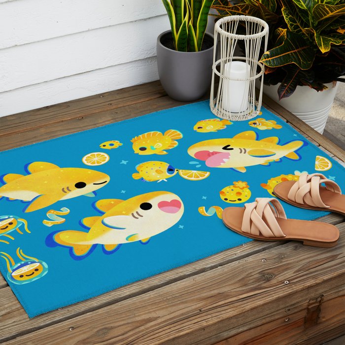 Lemon shark and friends  Outdoor Rug Gallery Image 2