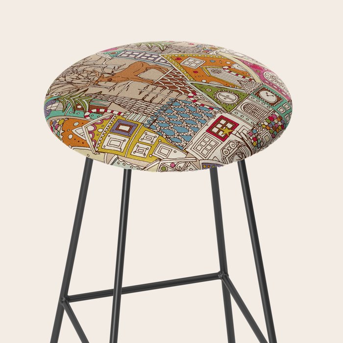vintage gingerbread town Stool Gallery Image 2