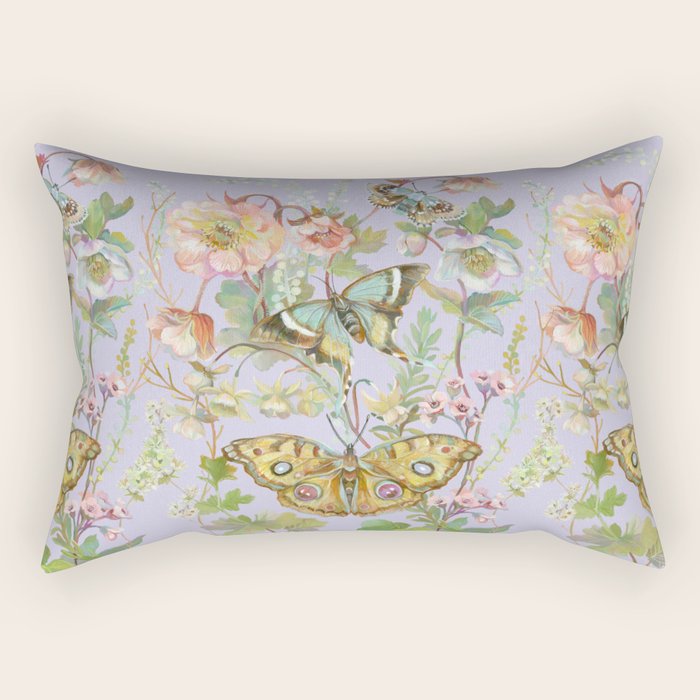 Butterfly Purple Garden Rectangular Pillow Gallery Image 2