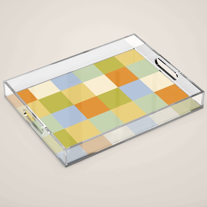 Bold Retro Checks Pattern - Large XXXVI Acrylic Tray Gallery Image 1