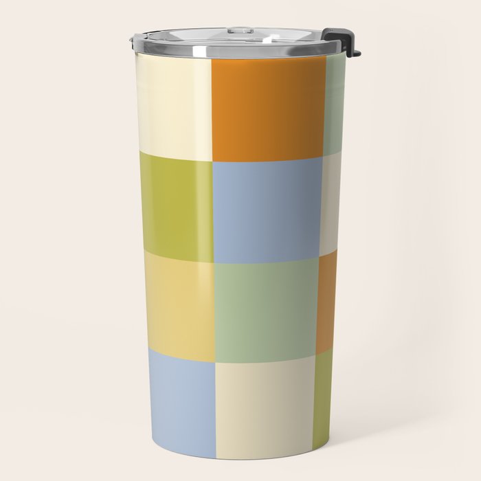 Bold Retro Checks Pattern - Large XXXVI Travel Mug Gallery Image 2