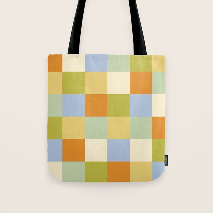Bold Retro Checks Pattern - Large XXXVI Tote Bag Gallery Image 1