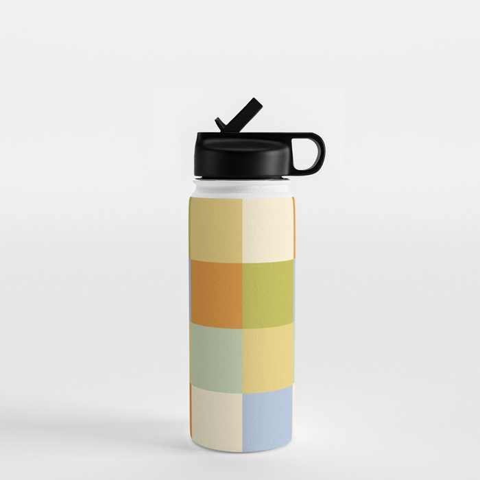 Bold Retro Checks Pattern - Large XXXVI Water Bottle Gallery Image 1