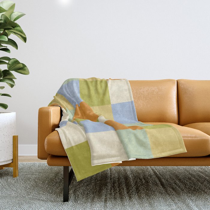 Bold Retro Checks Pattern - Large XXXVI Throw Blanket Gallery Image 1