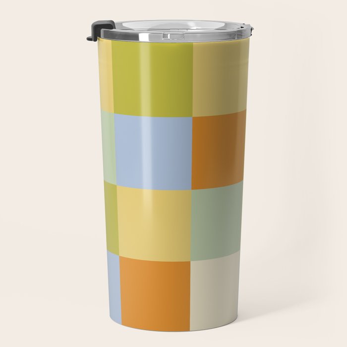 Bold Retro Checks Pattern - Large XXXVI Travel Mug Gallery Image 3
