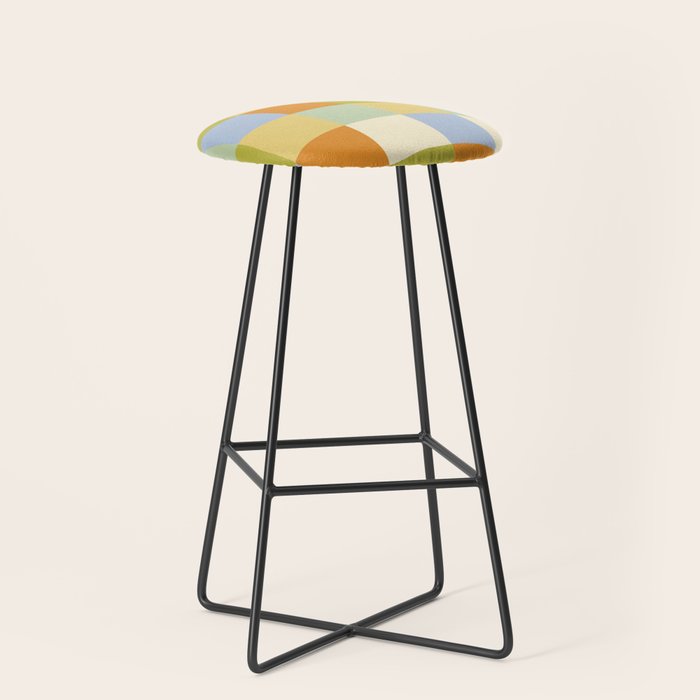 Bold Retro Checks Pattern - Large XXXVI Stool Gallery Image 1