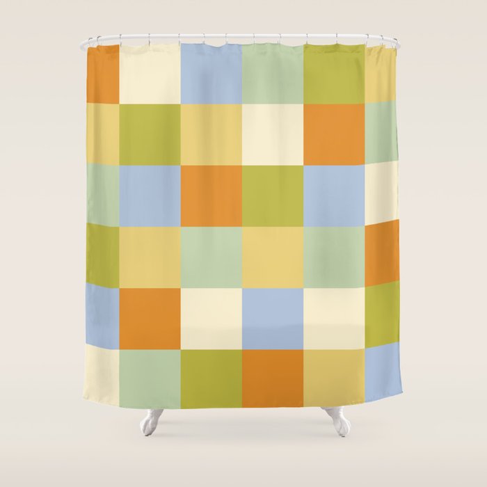 Bold Retro Checks Pattern - Large XXXVI Shower Curtain Gallery Image 1