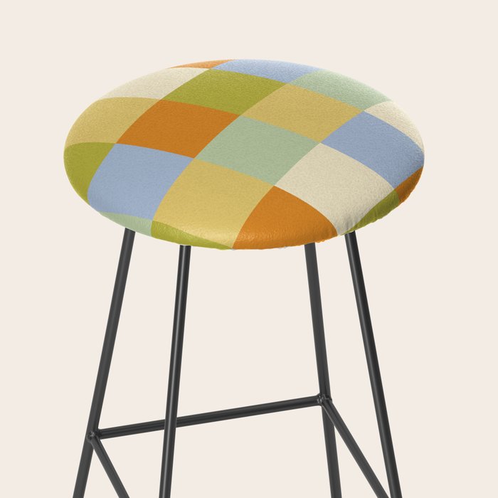 Bold Retro Checks Pattern - Large XXXVI Stool Gallery Image 2