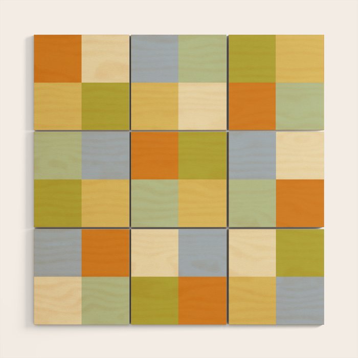 Bold Retro Checks Pattern - Large XXXVI Wood Wall Art Gallery Image 1