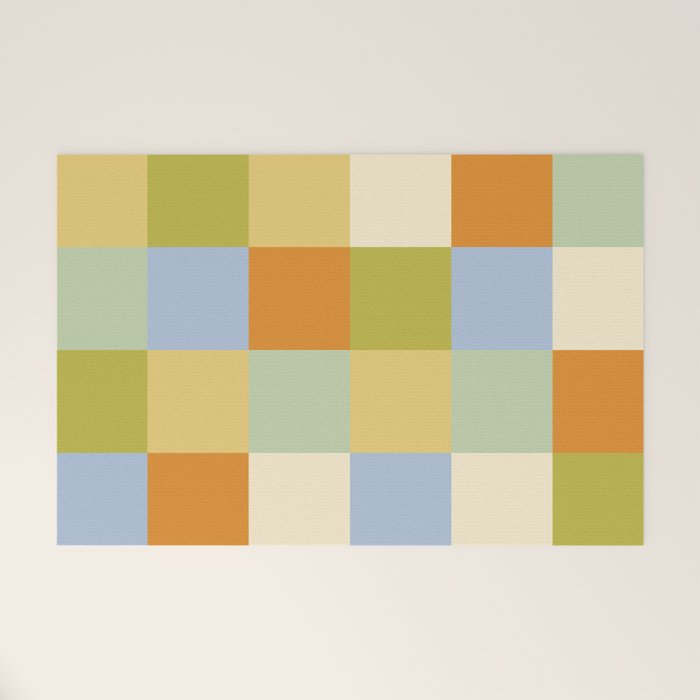 Bold Retro Checks Pattern - Large XXXVI Welcome Mat Gallery Image 1