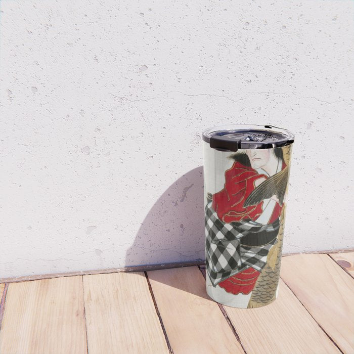 Man And Fish Japanese Woodblock Print Travel Mug Gallery Image 4