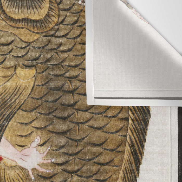Man And Fish Japanese Woodblock Print Wall Tapestry Gallery Image 3