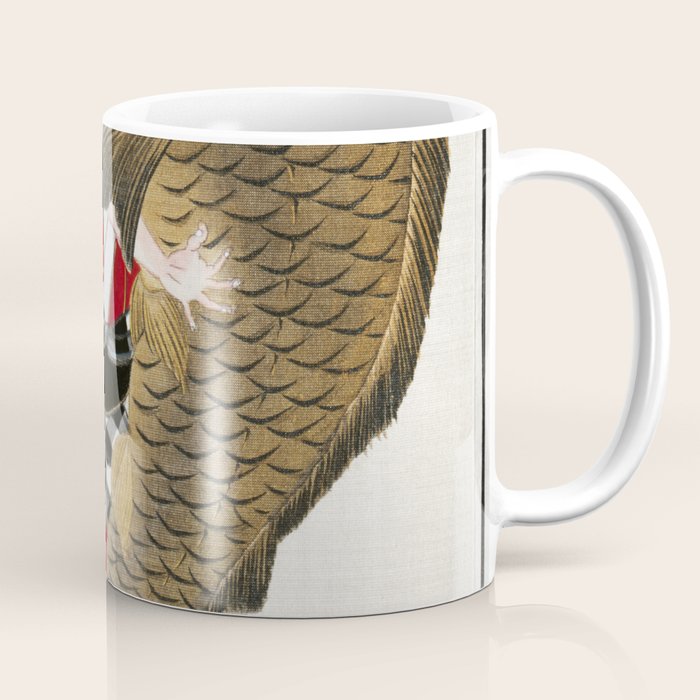 Man And Fish Japanese Woodblock Print Coffee Mug Gallery Image 1