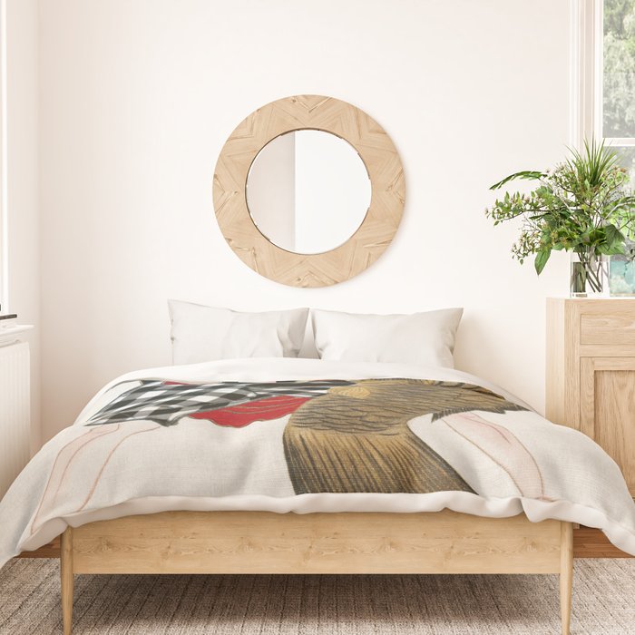 Man And Fish Japanese Woodblock Print Duvet Cover Gallery Image 3