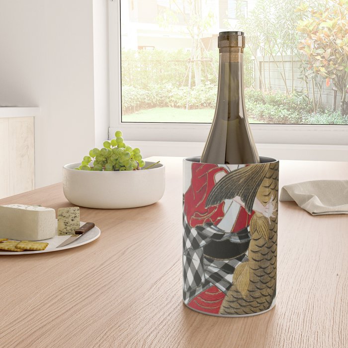 Man And Fish Japanese Woodblock Print Wine Chiller Gallery Image 4