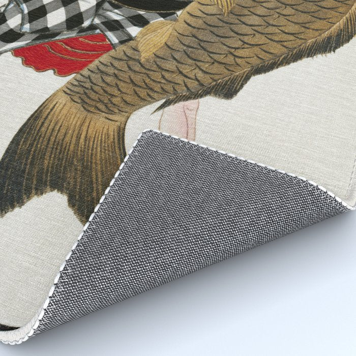 Man And Fish Japanese Woodblock Print Rug Gallery Image 4