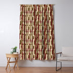 Modern Tabs in Brown, Burgundy and Tan Window Curtain Gallery Image 5
