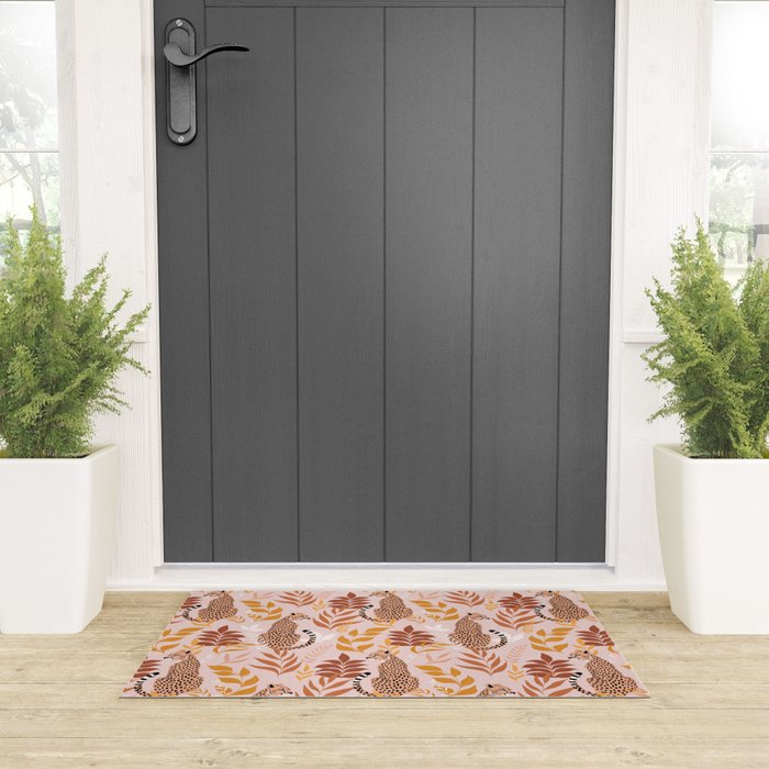 Summer Cheetah Pattern I - Terracotta  Welcome Mat Gallery Image 3