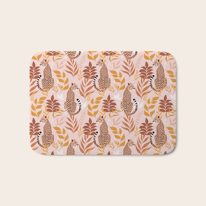 Summer Cheetah Pattern I - Terracotta  Bath Mat Gallery Image 1