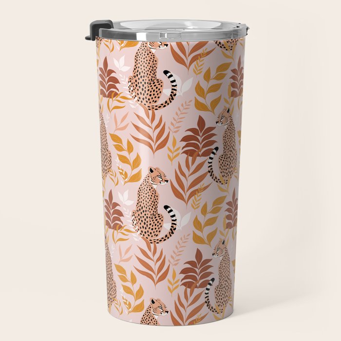 Summer Cheetah Pattern I - Terracotta  Travel Mug Gallery Image 3