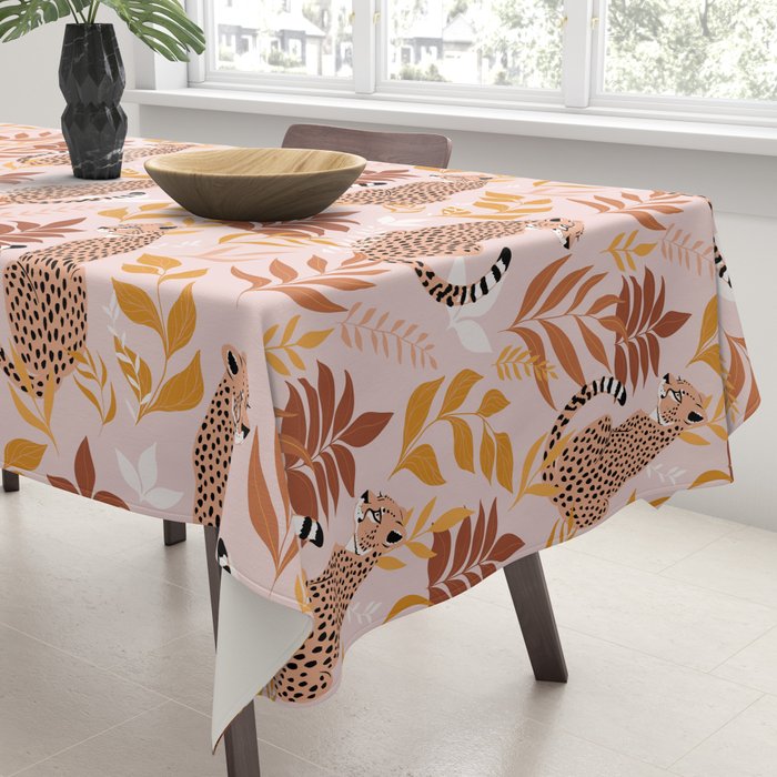 Summer Cheetah Pattern I - Terracotta  Tablecloth Gallery Image 3