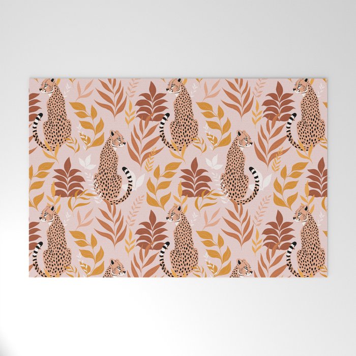 Summer Cheetah Pattern I - Terracotta  Welcome Mat Gallery Image 1