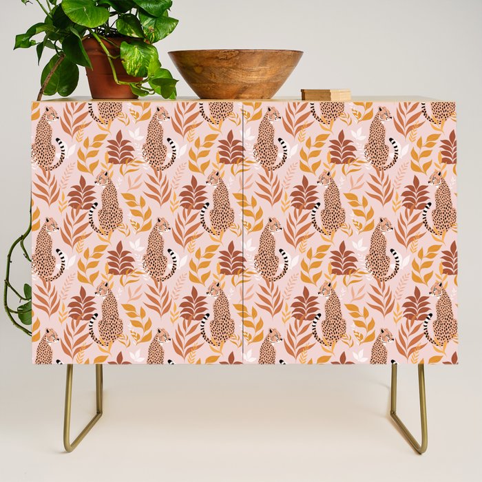 Summer Cheetah Pattern I - Terracotta  Credenza Gallery Image 1