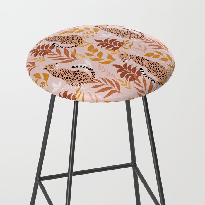 Summer Cheetah Pattern I - Terracotta  Stool Gallery Image 2