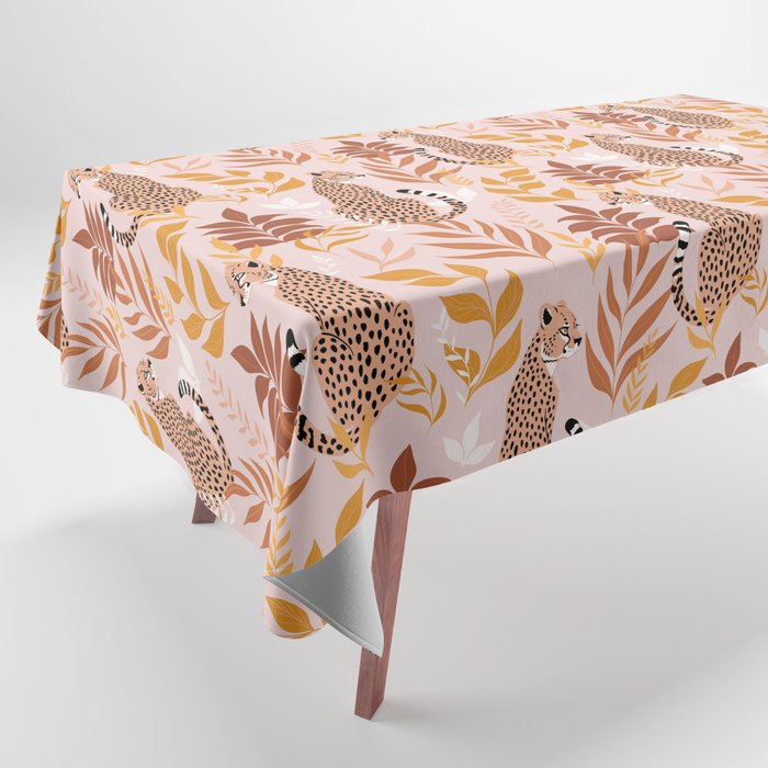 Summer Cheetah Pattern I - Terracotta  Tablecloth Gallery Image 1