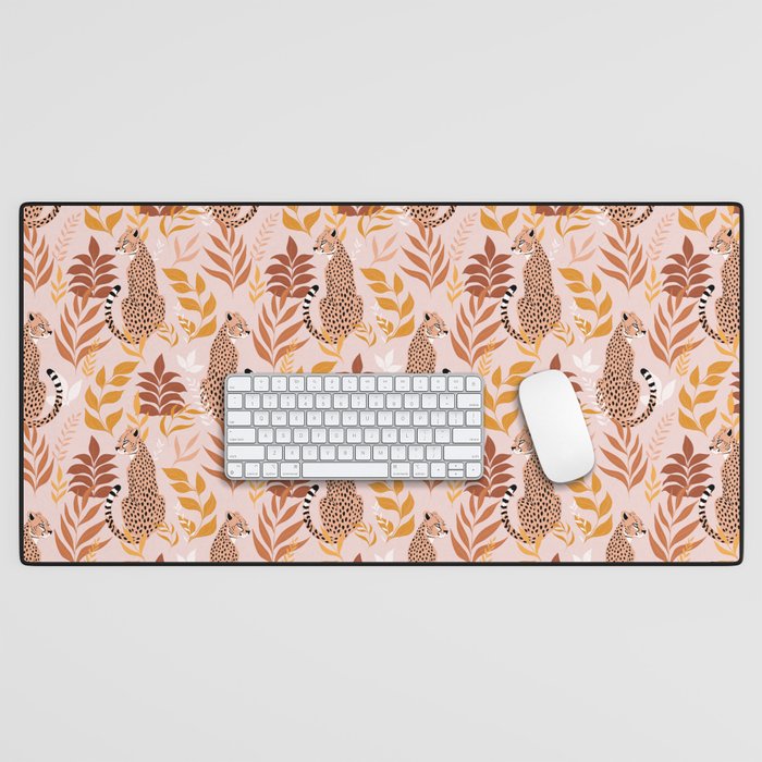 Summer Cheetah Pattern I - Terracotta  Desk Mat Gallery Image 1