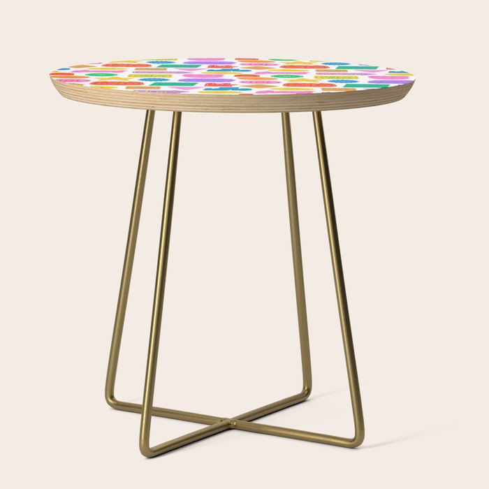 Fun retro sticker quote cartoon pattern Side Table Gallery Image 1