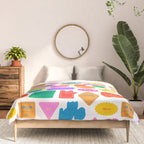 Fun retro sticker quote cartoon pattern Comforter Gallery Image 3